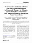 Research paper thumbnail of Transpiration of Dominant Tree Species Varies in Response to Projected Changes in Climate: Implications for Composition and Water Balance of Temperate Forest Ecosystems