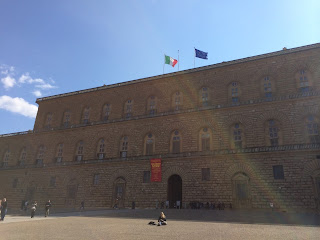 The Palazzo Pitti in Florence, bought from a prominent banker in 1549, was for many years the family home of the Medici dynasty Photograph of the Palazzo Pitti in Florence
