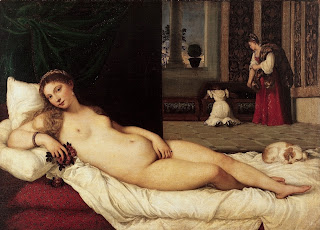 Venus of Urbino, a work by Titian painted in 1538, which is on display at the Uffizi in Florence Venus of Urbino, a work by Titian painted in 1538, which is on display at the Uffizi in Florence