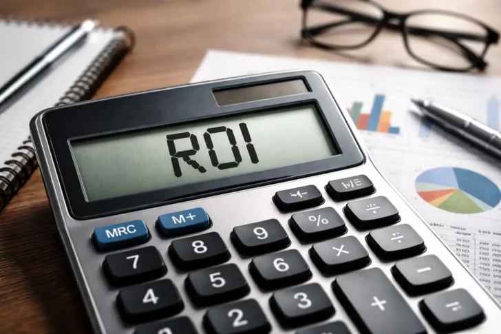Calculator with ROI on the display