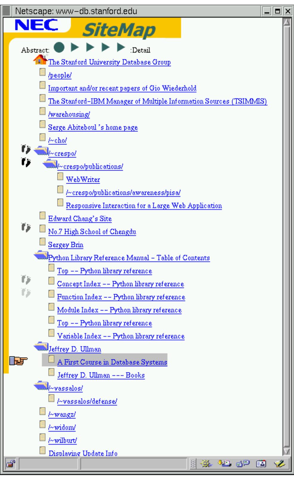 Figure 7: An abstract map for www-db.stanford.edu 