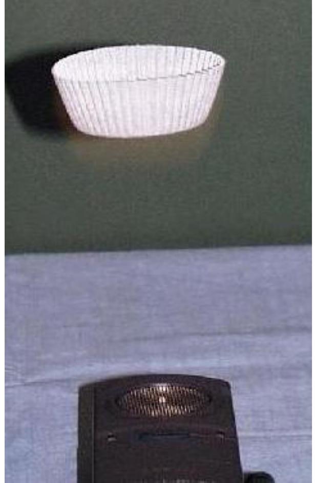 Figure 4. The fall of muffin cups may be studied by using a data logger with a motion sensor. 