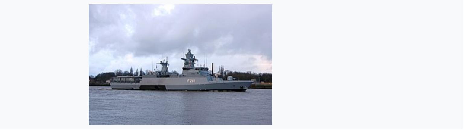 Magdeburg, a German Braunschweig-class corvette (2008)   British destroyer HMS Daring visiting Gibraltar in 2016 