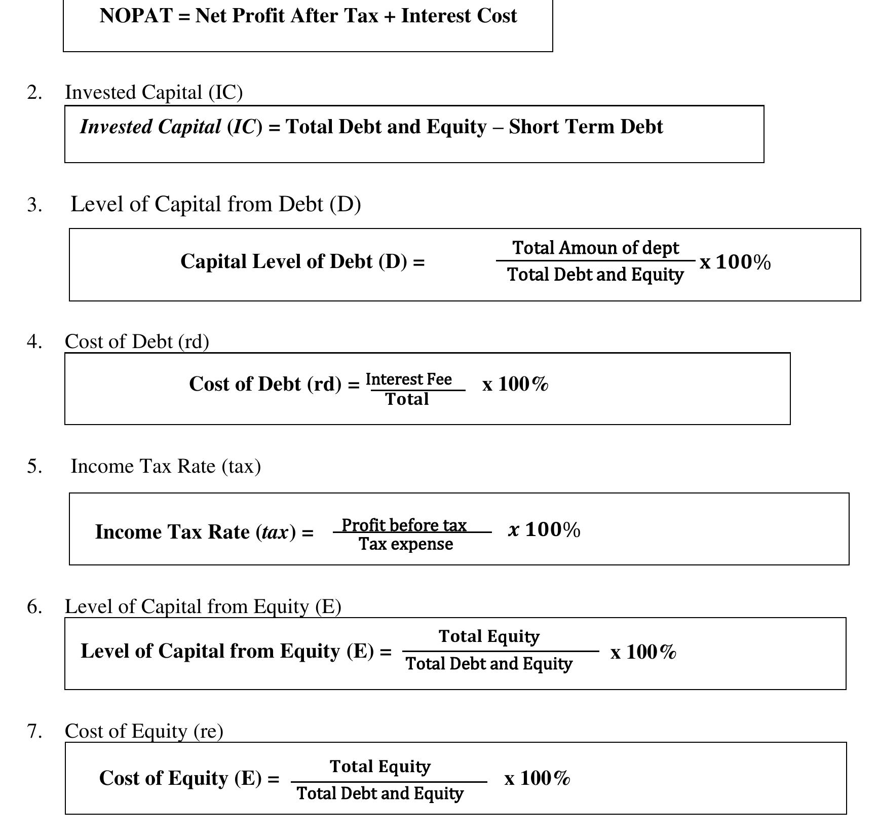 ee Eee ee The steps for calculating Economic Value Added (EVA), are as follows 1. Net Operating Profit After Tax (NOPAT) 