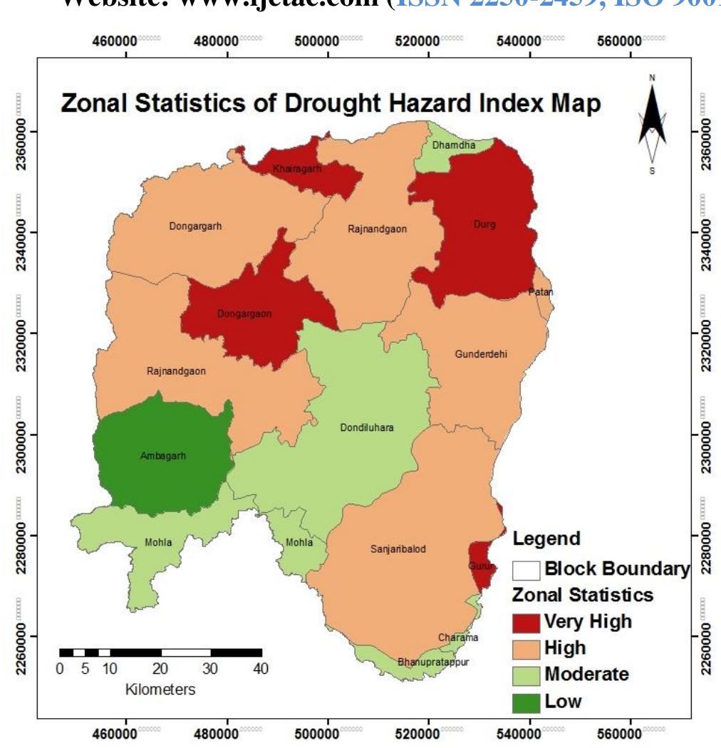 Figure 5. Hazard zones of Upper Seonath sub-basin  International Journal of Emerging Technology and Advanced Engineering 