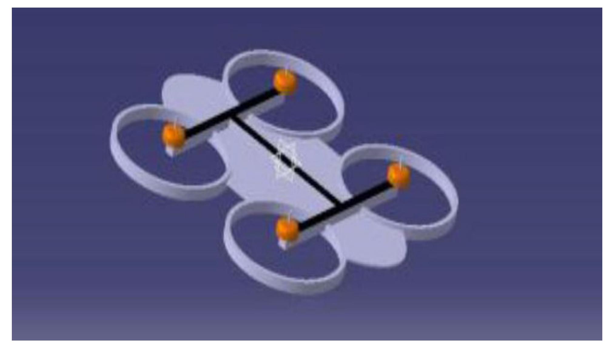 Figure.11 SQUADRON 2 design with Propeller Shield  is designed. This guard also reduces the overall system damage. Thus the quad rotor platform is 