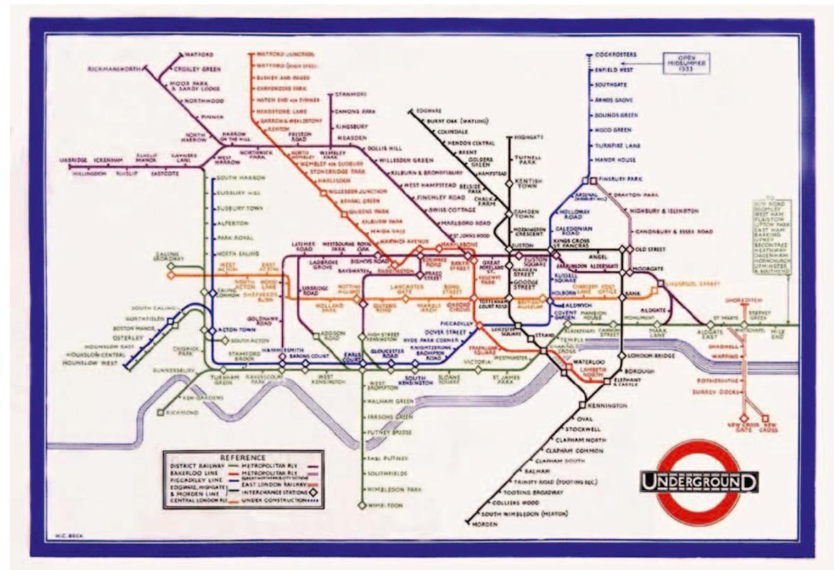 Fig. 3: London Tube Map by Harry Beck (www.tfl.gov.uk/) 