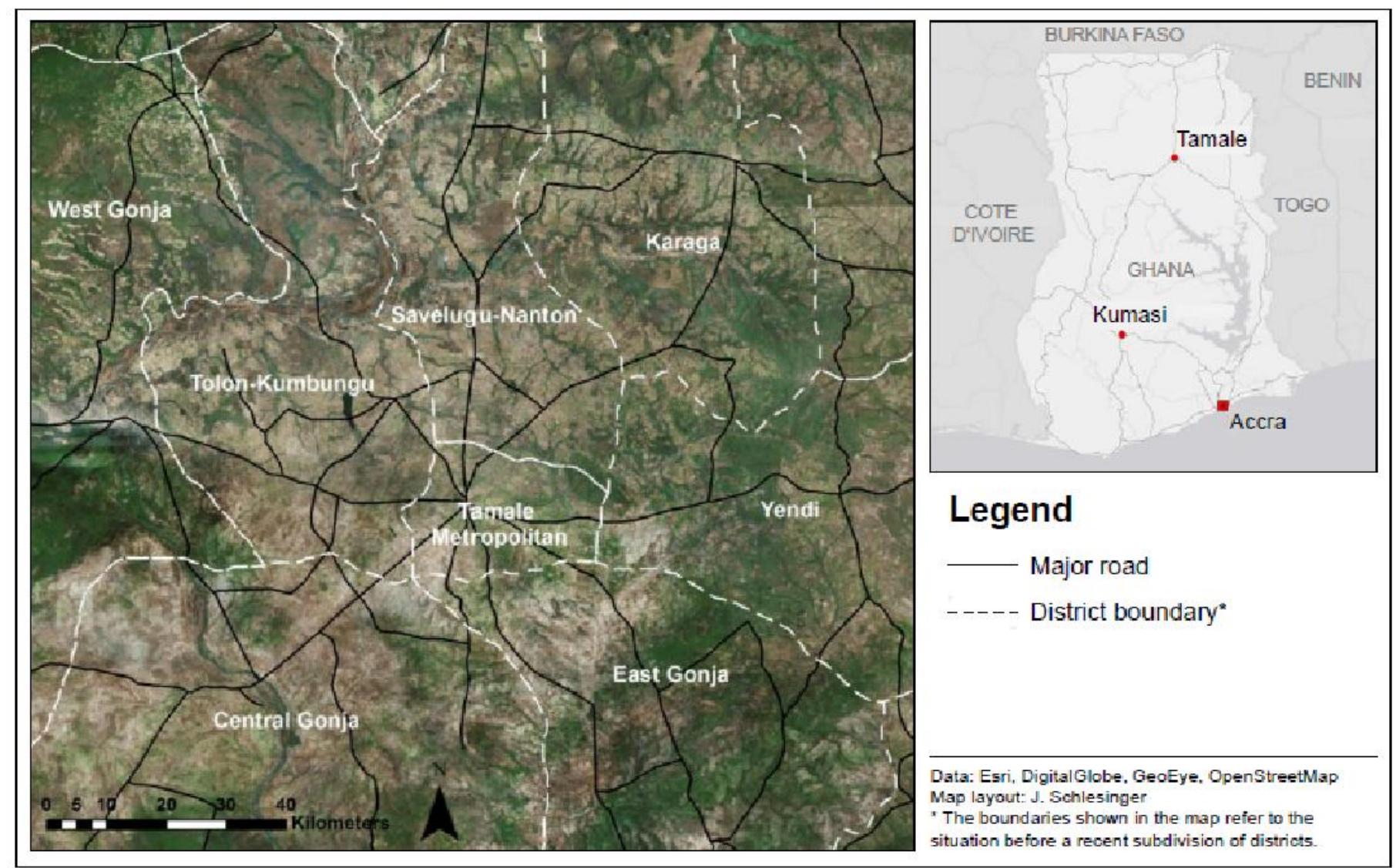 Figure 3.1: Map of Tamale, Northern Region of Ghana Source: Nchanji et al. (2017) 