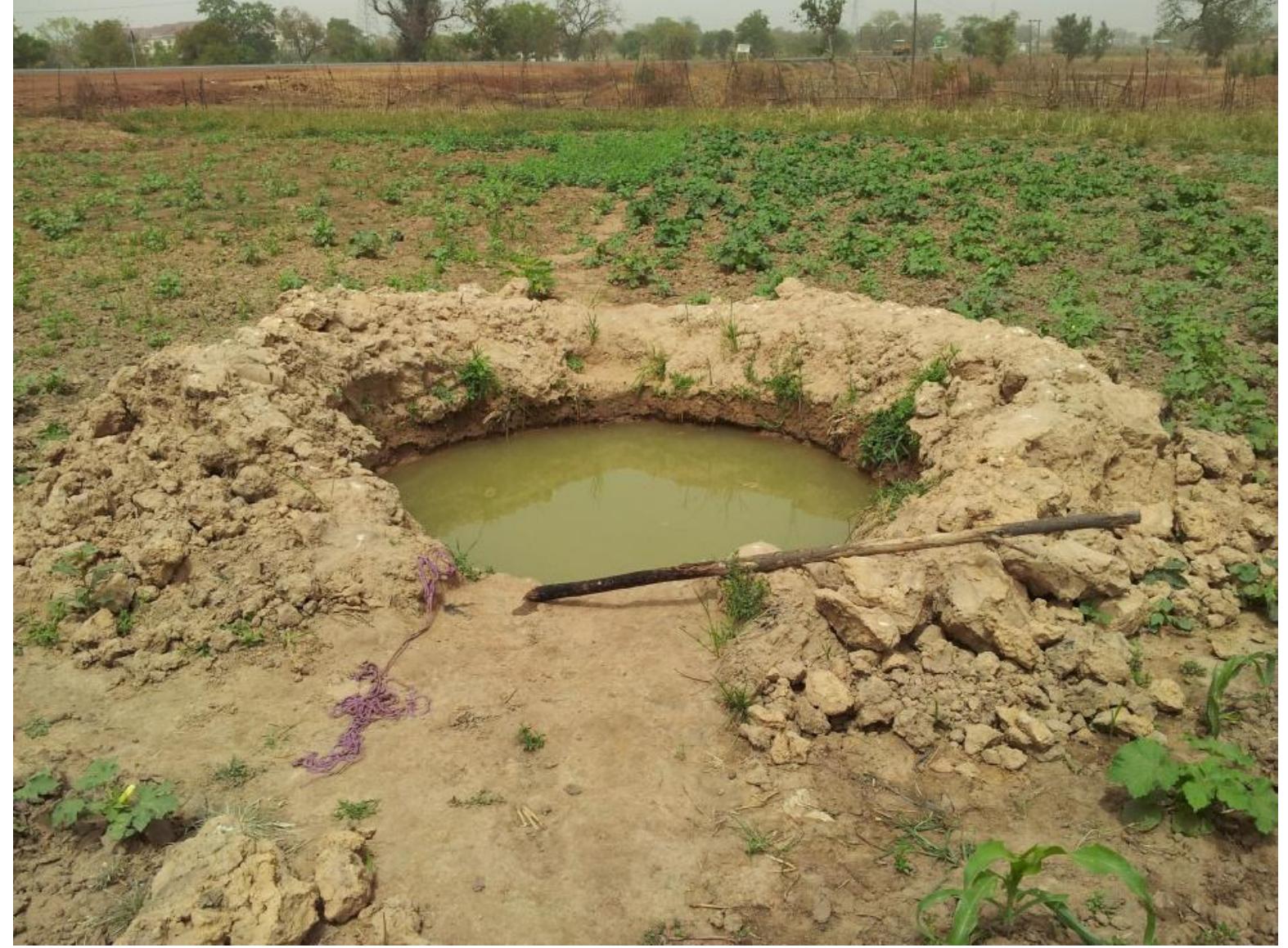 Figure 6.13: Hand-dug shallow well in Kabonayili Source: Author’s fieldwork, 2015  crops, before the introduction of the solar powered irrigation plant. 