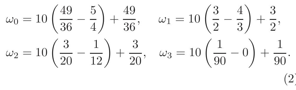 For details on this, see Ref. [30]. In the LO potential, we include smeared contact interaction operators which are projected on the S-waves and the one-pion-exchange  (OPE) potential. The short-range contact interaction reads  The coefficients w; represent the improved action includ- ing a stretching factor which connects O(a*) action with O(a?) action to correct the dispersion relation of the nucleon-nucleon system. Explicitly we use 