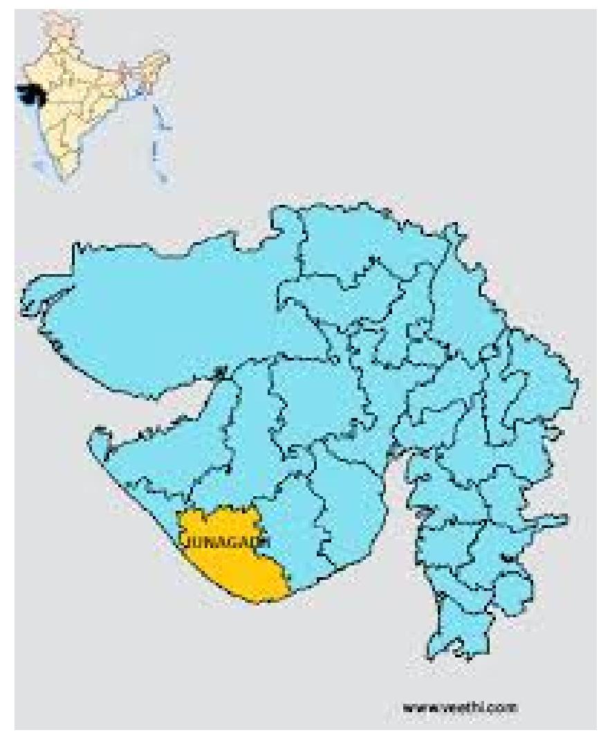 Fig. 1: Location map of study area of Junagadh 