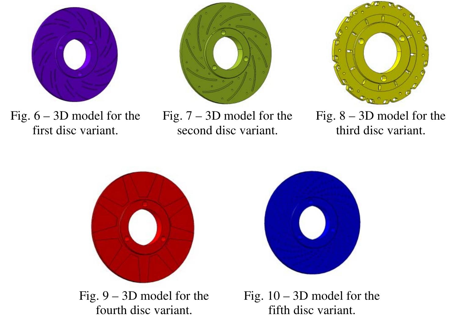 Using ANSYS simulation program, which is one of the best simulation software on the market, it was possible to perform a finite element analysis for the modeled disks. As a preliminary step before performing the actual analysis, Figs. 11 to 15 shows the network of nodes and elements for each individual disk. A short conclusion from this step is about the number of nodes and elements, the mesh network, which can be seen that as the complexity of the disk is higher, this leads to an increasing number for nodes and elements for the entire disc geometry (Vishal eft al., 2018). 
