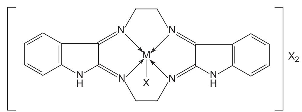 Figure 1. Structure of complexes, where M = Cr(III), Fe(III) and X = CI, NO,-, CH,COO-. 
