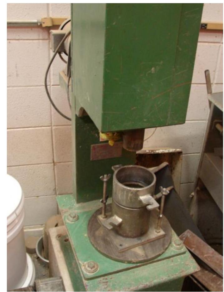 Figure 3.2: Automatic compactor for standard proctor test  3.4 Unconfined compressive strength (UCS) tests in the laboratory 