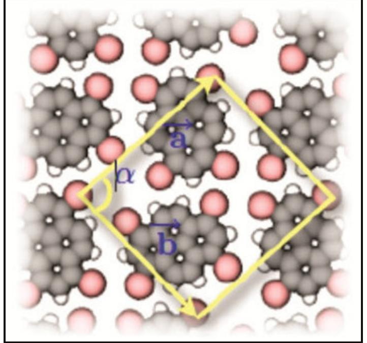 Figure 3.6: STM image of self-assembled Br_4 — pyrene molecules on Au (111). Image by Tuan Anh et al. (2014) via en.wikipedia.org/wiki/  Molecular_self-assembly#/media/File.Br4Py_  self-assembly_on_Au_2 jpg (copyright free) 