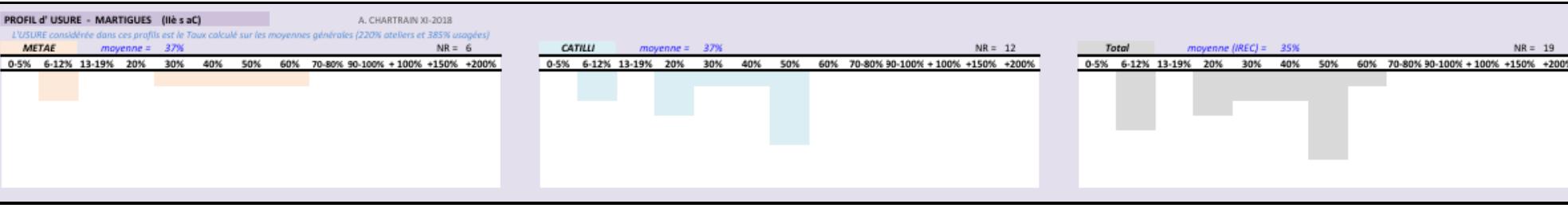 (wear rates from 0% (left) to >200% (right): for a better reading of values please enlarge page up to 250/300% )  The (estimated or calculated) Wear rate 