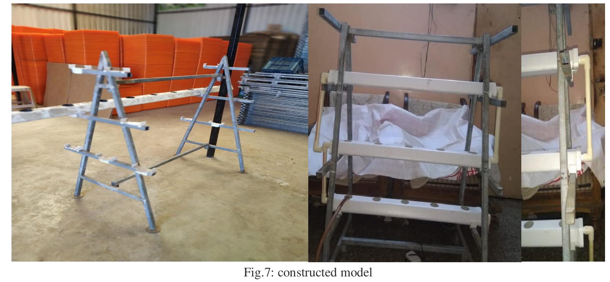 — ee  The model used is a stack type NFT model. It consists of 3 layers of draft tubes one above the other vertically. The draft tubes are made of PVC material and the frame supporting it is made of iron bars which are welded in to a pyramid like structure. The draft tubes which is grow bed have 5 holes of 2 inches on each layer which are occupied with net cups, responsible for holding the plant in which sand balls being the holding media. All three layers connected together by small PVC pipe and elbow connectors.  The Ardui written in  the help o  no integrated development environment (IDE) is a cross-platform application (for Windows, mac OS, Linux) that 1 the programming language Java. It is used to write and upload programs to Arduino compatible boards, but also, witt f 3rd party cores, other vendor development boards. The source code for the IDE is released under the GNU Genera  Public License, version 2. The Arduino IDE supports the languages C and C++ using special rules of code structuring. Th«  Arduino I User-writt linked wit IDE distri  DE supplies a software library from the Wiring project, which provides many common input and output procedures en code only requires two basic functions, for starting the sketch and the main program loop, that are compiled anx h a program stub main() into an executable cyclic executive program with the GNU toolchain, also included with th bution. The Arduino IDE employs the program avrdude to convert the executable code into a text file in hexadecima  encoding that is loaded into the Arduino board by a loader program in the board's firmware. 