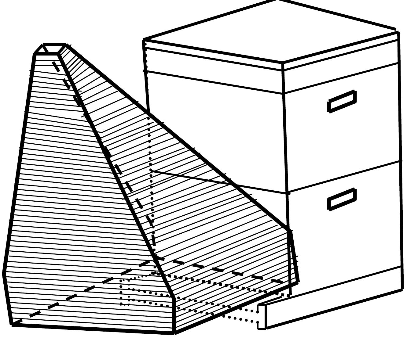 Figure 2.4 Portable wire cloth cone for counting honeybees as they fly out from a colony 