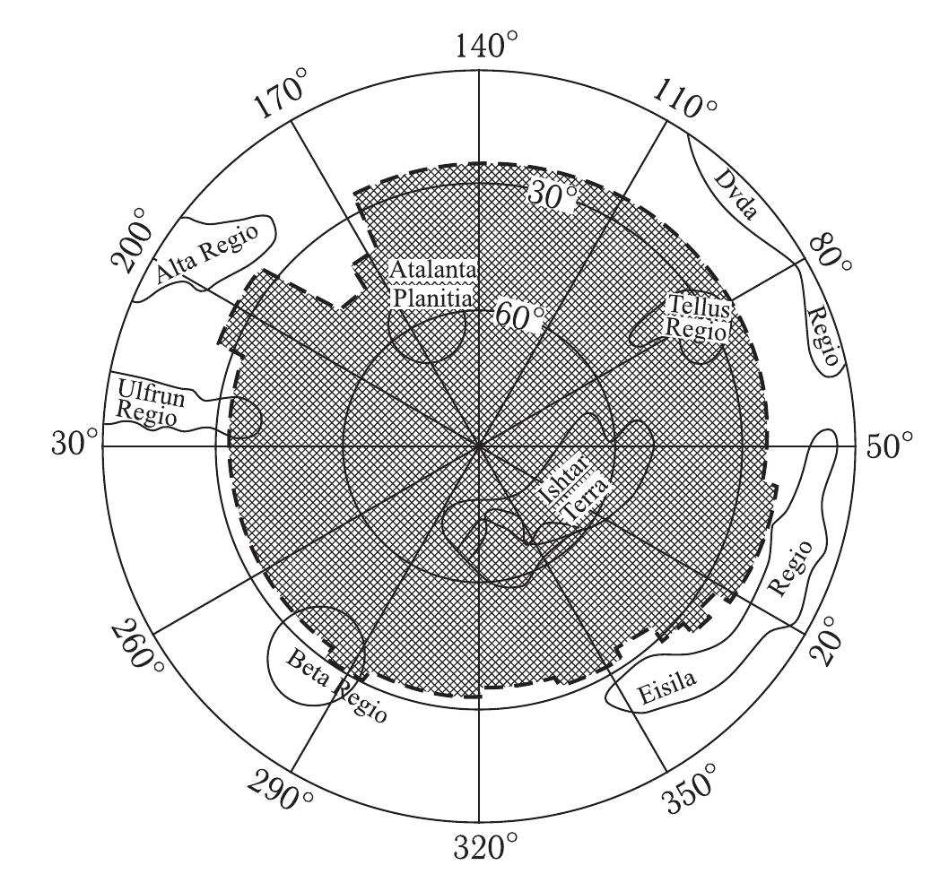 The Geology and Geomorphology of the Venus Surface   Fig. 2. Surface of Venus surveyed by Veneras 15 and 16. 