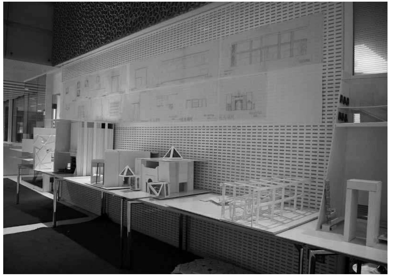 7. Models and drawings from an introductory design studio for non-majors (various students from Architecture for Non-Majors, 2008). 