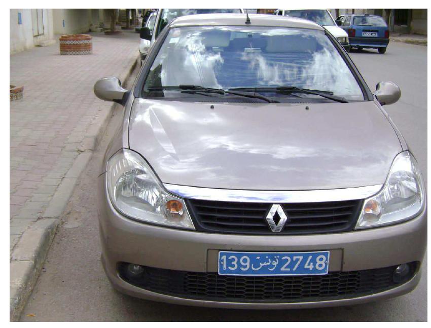 Fig. 2. Renault Symbol car used in this work.  The vehicle used to study fuel consumption is Renault Symbol. Fig.2 shows the car and Table. I details its technical characteristics. The measured results are done in the urban, 