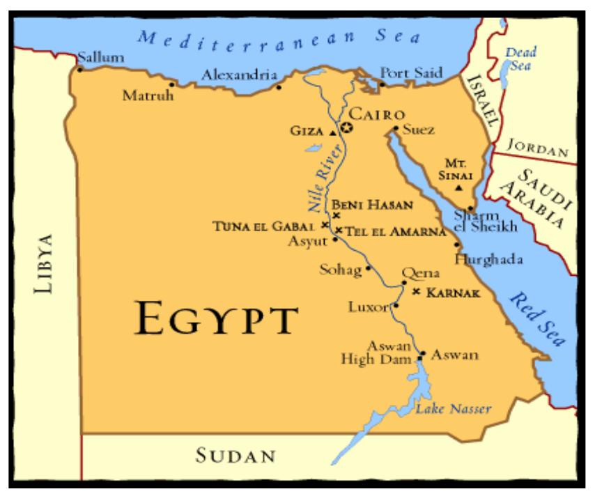 Figure 1. Map of Egypt. 