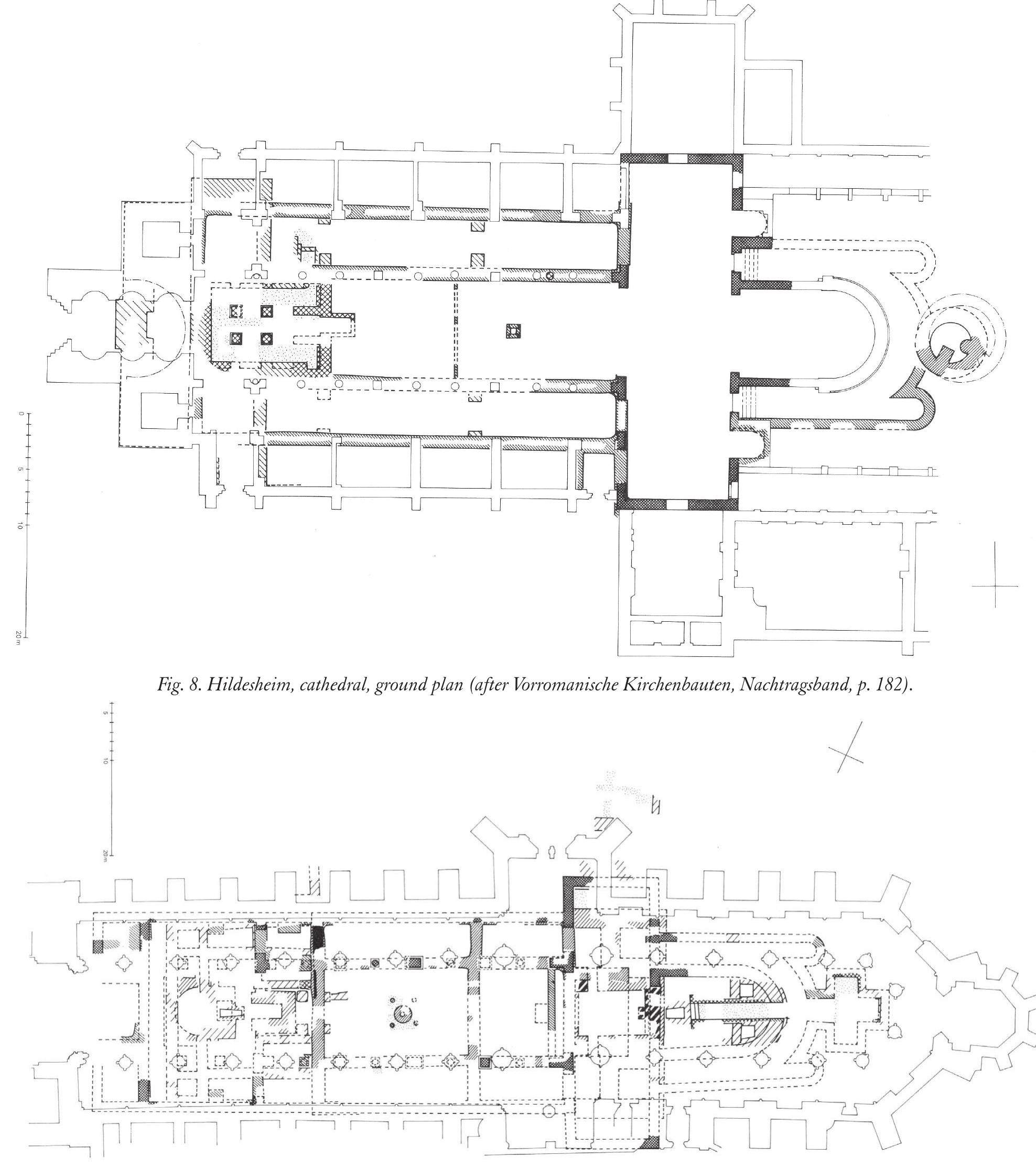 Fig. 9. Halberstadt, cathedral, ground plan (after Vorromanische Kirchenbauten, Nachtragsband, p. 161). 