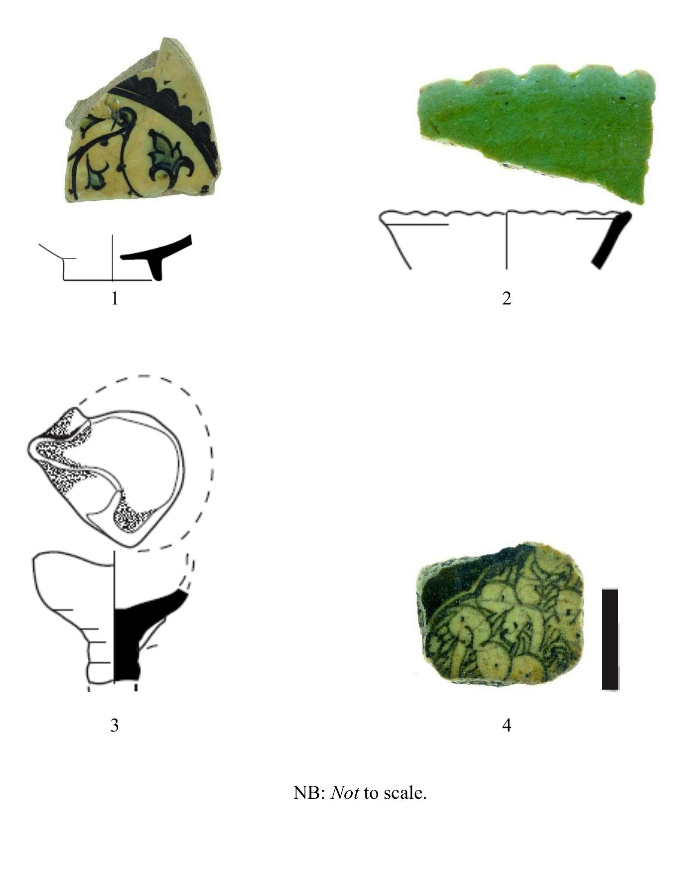 Fig. 6: Imported Pottery from Egypt (1-3) and Iran (4)  