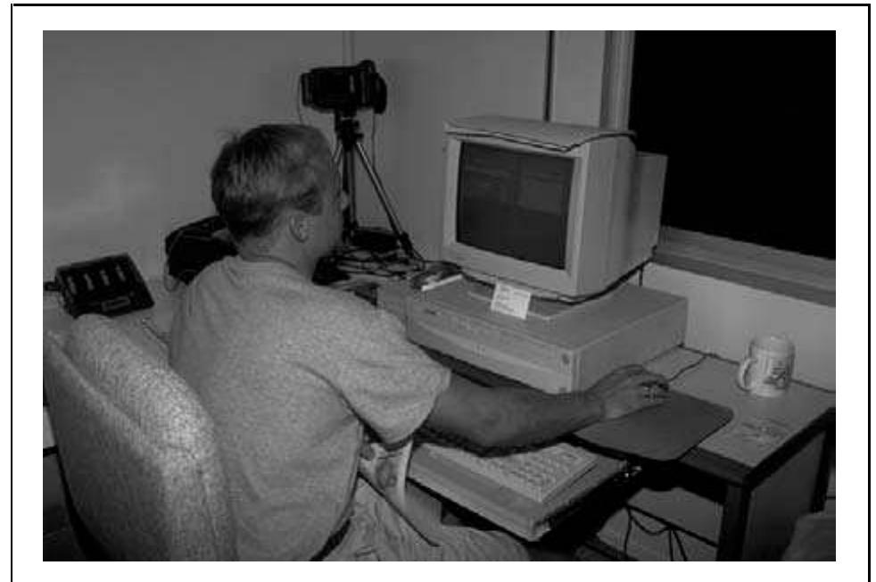 de ff Nic klason at his artifact imaging and registration station. 