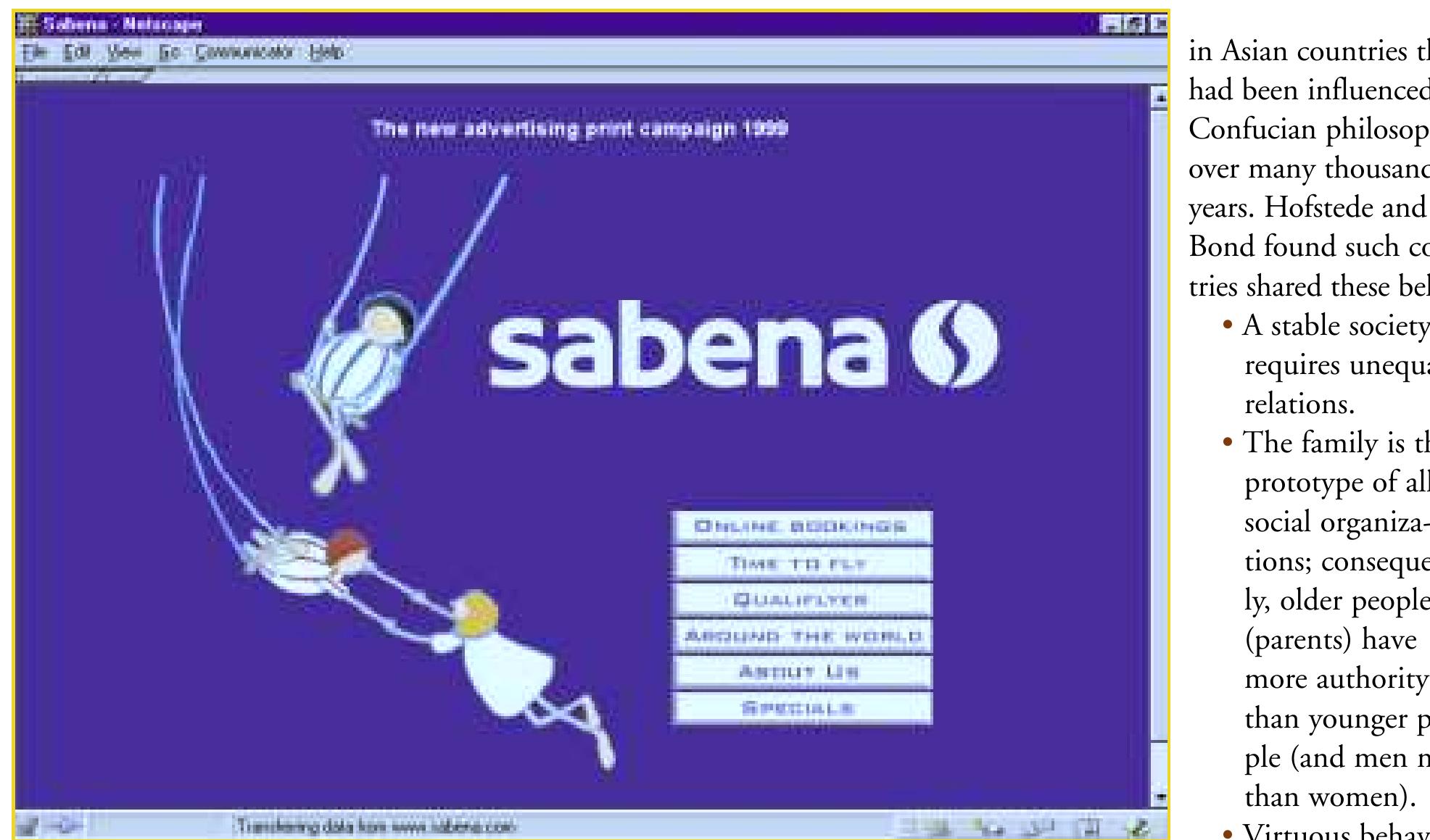 Figure 10. High uncertainty avoidance: Sabema Airlines website from Belgium. 