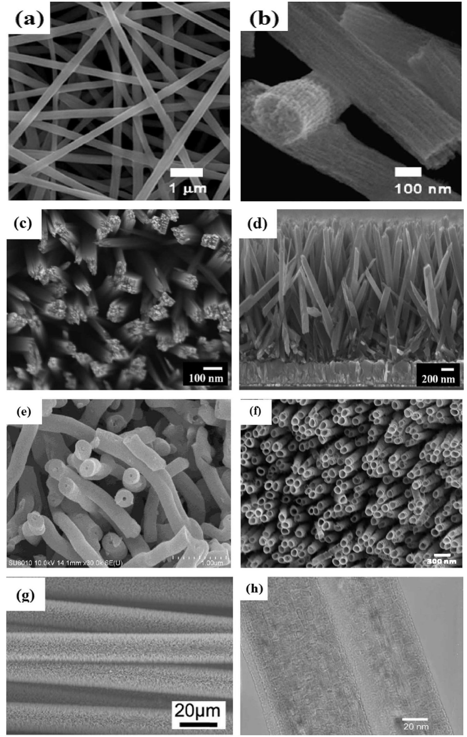 route to grow highly ordered porous rutile TiO2 film with thickness up to ~44 um and accomplished an ideal PCE results (efficiency of 8.90%) [85]. Although the 1D TiO, nanowires could be synthesized through hydrothermal technique to achieve relatively high PCE, this technique still suffers from some limitations, especially to control the nanowire content. Indeed, innovative new approaches and synthesis of a high quality 1D TiO, nanostructure is critical and crucial for determining the potential of the material as an efficient photoelectrode in DSSCs. Many 