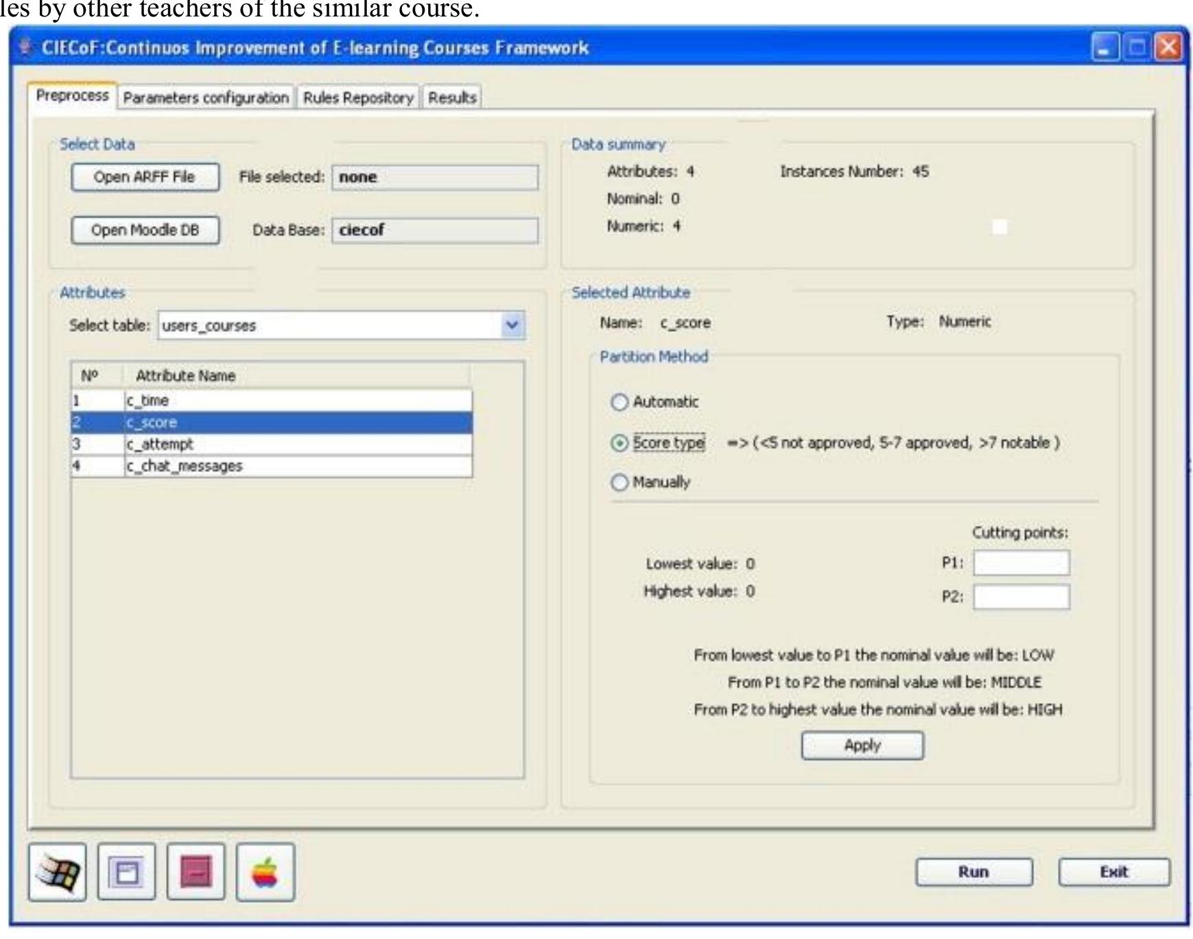 Student Activity Monitoring using Overview Spreadsheets (SAMOS): SAMOS is an information system that facilitates the automatic generation of weekly monitoring reports derived from data contained in online collaborative learning environments [78]. It allows instructors to view classification of students according to the activity level which can be helpful in identifying at-risk students. It uses Excel’s numerical, graphical and programming capabilities to generate weekly reports from the student activities stored on the server of the learning management system and sends them to the instructors through email. 