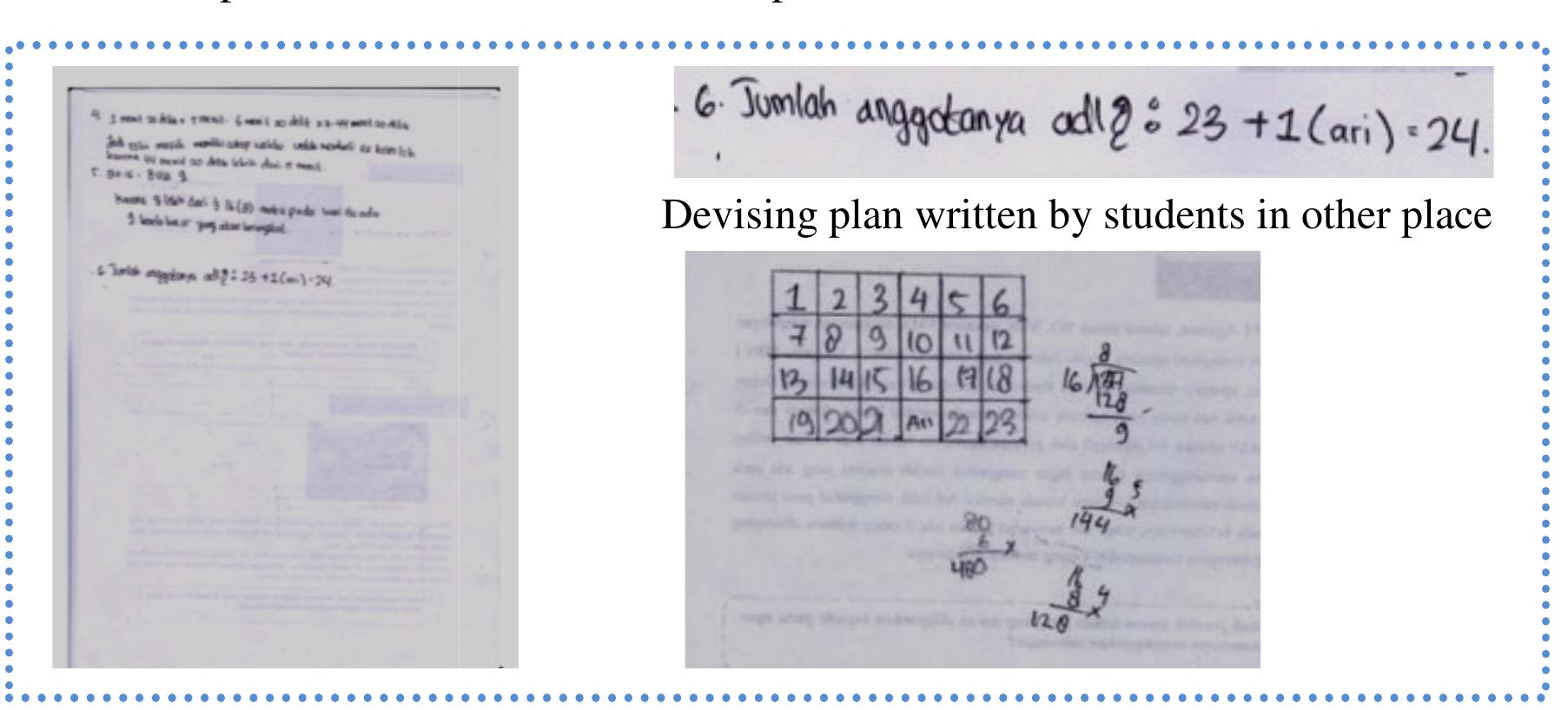 assume that process in mathematic is not important.  Figure 1: Student’s answer of Task | in one-to-one process 