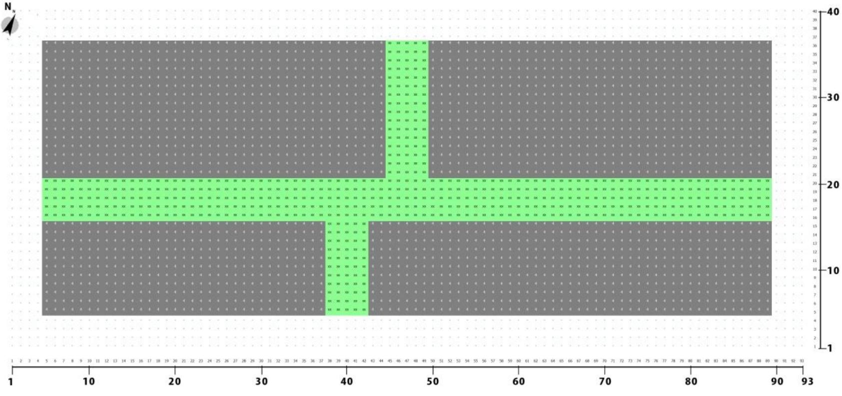 Figure 3.23. The ‘continuous grass’ testing the vegetation variable representing simulation ter (August 21") 