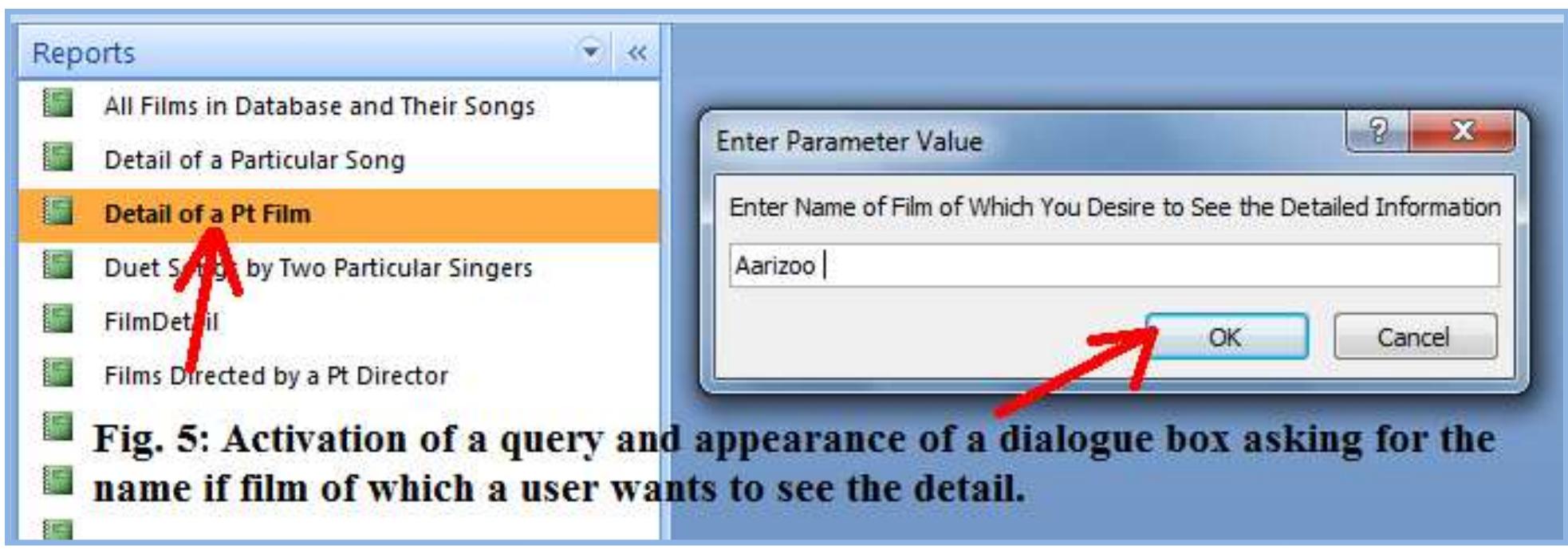 Once the name of desired film is entered and “OK” button is clicked following results are displayed: 