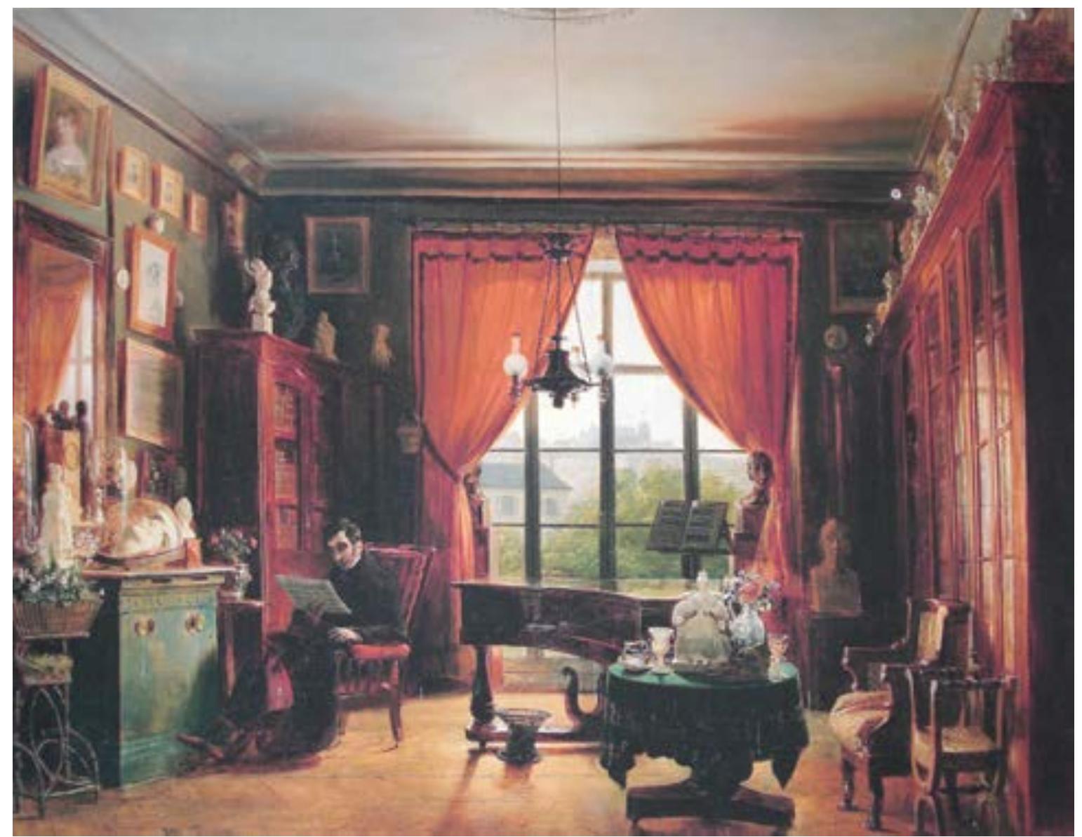 Figure 3: Zimmerman in his salon at Square d’Orléans, No. 7 (Prosper Lafaye. c.1830-1850. Versailles: Palace de Versailles)  1.2 Zimmerman’s Salon: “The Temple of Good Taste” 