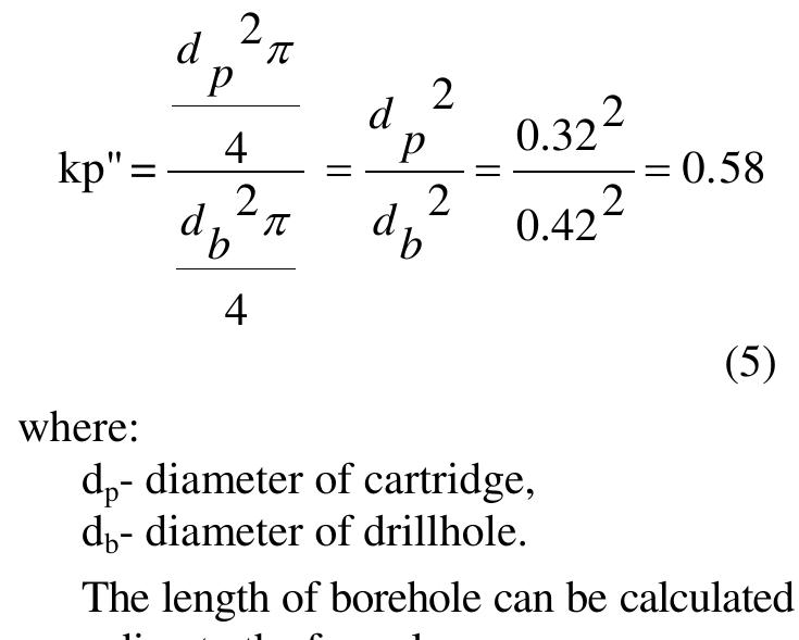 The required amount of explosives could be calculated according to the formula: 