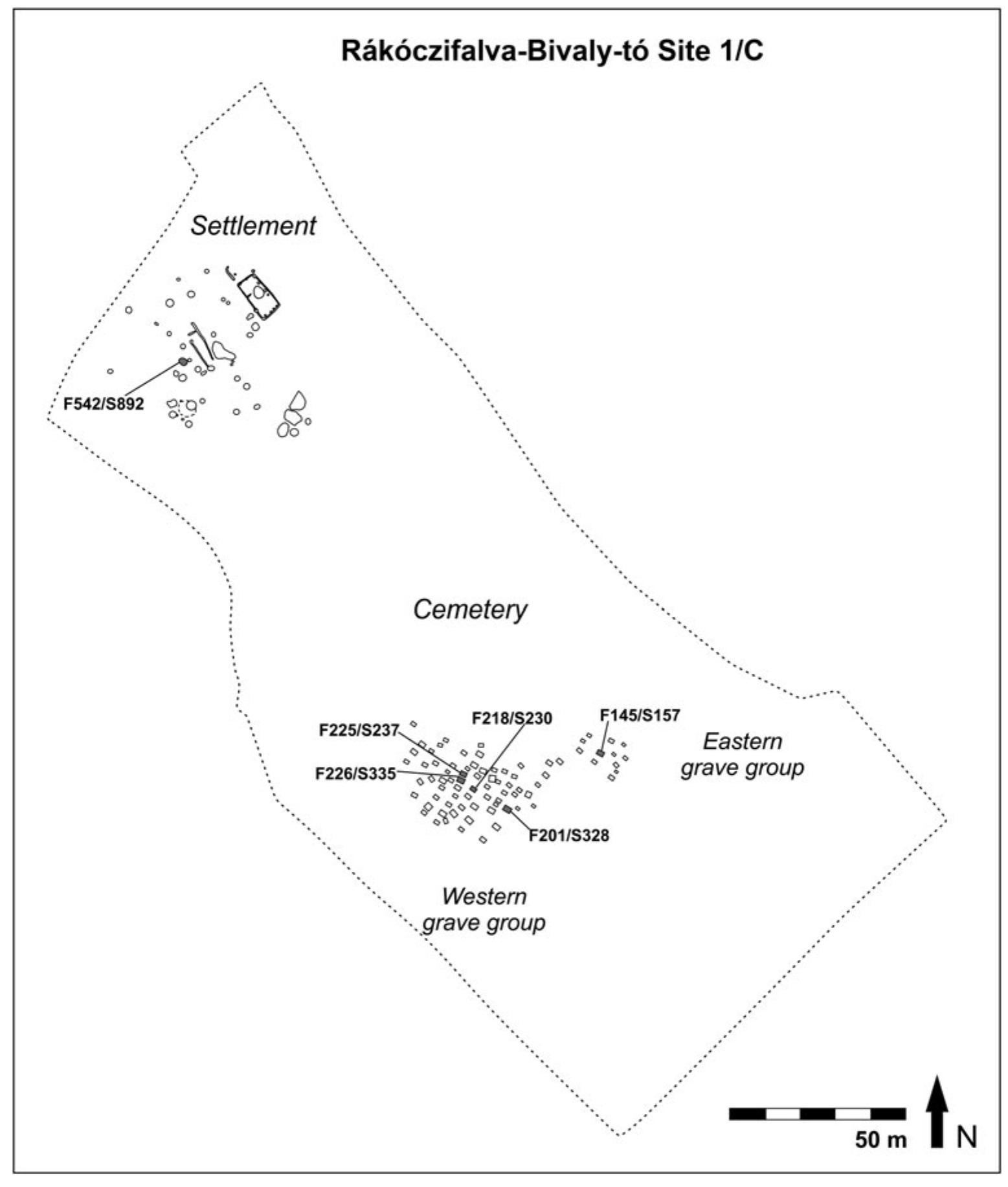 sherds found in the settlement belonged to flat bases and fifty-one per cent (116 sherds) to pedestals, whereas in the ceme- tery only eight pedestalled vessels were found (i.e. ninety-six per cent flat bases). In the settlement, jars account for nine per cent of the assemblage whereas they occur very rarely in the cemetery; as for flower- pot-shaped vessels, eight per cent were 