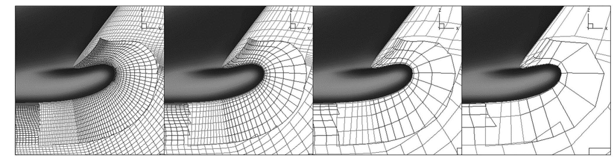 Fig.9 RoPax ferry grids (bow detail): from left to right G1, G2, G3, and G4 