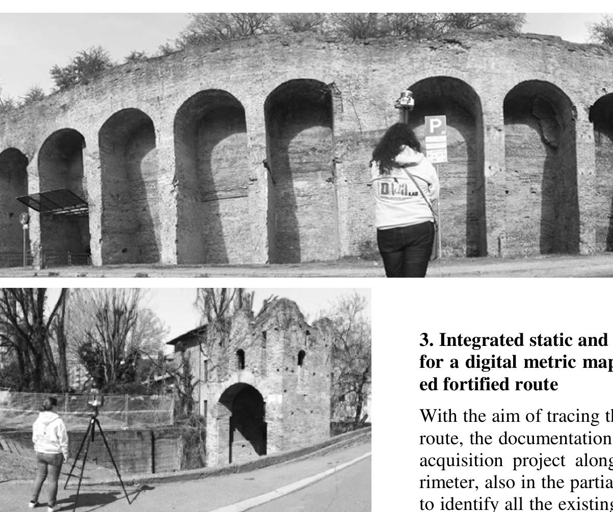Fig. 5. Survey activities in 2019: on the top, mobile LiDAR survey, below static LIDAR survey. 