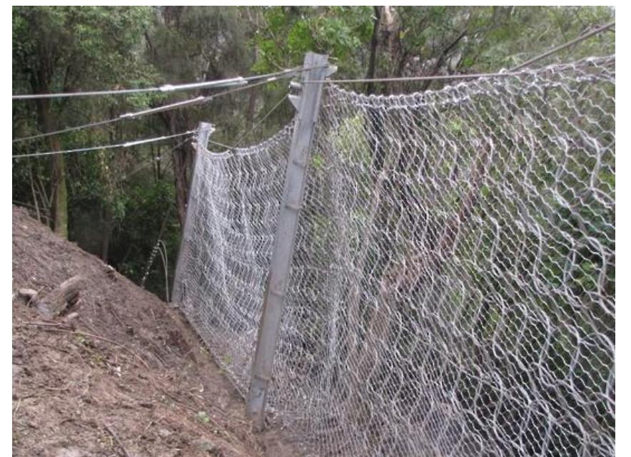 Figure 2: Chain link rockfall barrier 