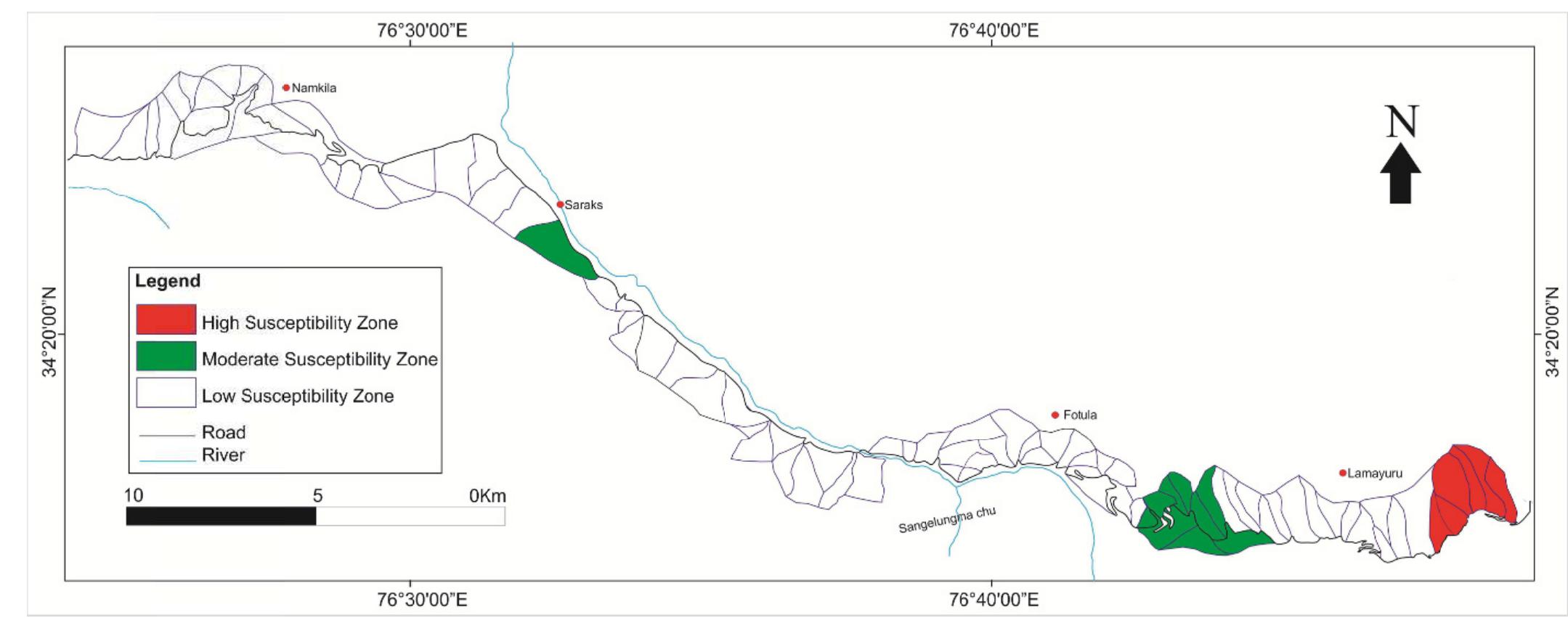 Fig 5(b): Landslide susceptibility map of study area. 